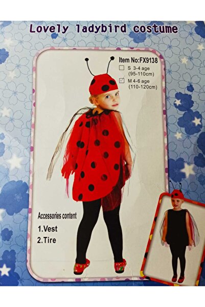 Niyet Kostüm - Uğur Böceği Kostümü - Çocuk - Parti - 4-6 Yaş - 110-120cm