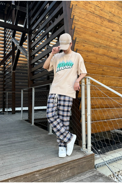 weywot Μαύρη καφέ καρό καρό φόρμα δρόμου