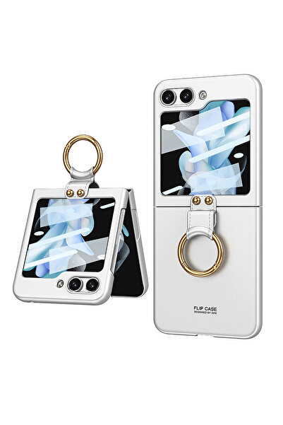 Nezih Case حافظة صلبة متوافقة مع هاتف سامسونج جالاكسي Z Flip 5 مع حلقة كيبتا