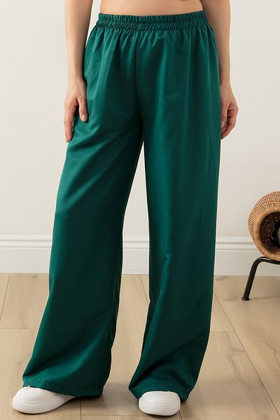 PULLIMM Elastic Waist Wide Leg Comfortable Fit Trousers 2081