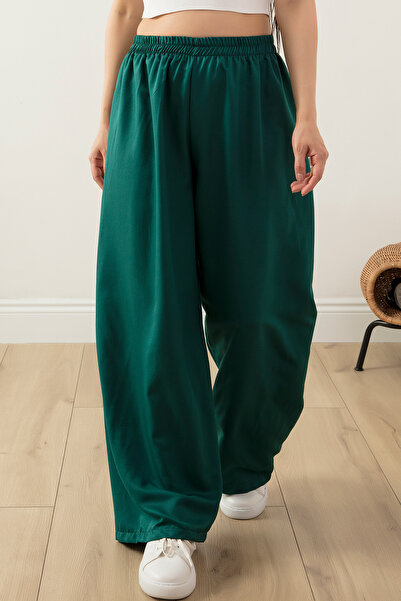 PULLIMM Beli Lastikli Bol Paça Rahat Kalıp Pantolon 2081