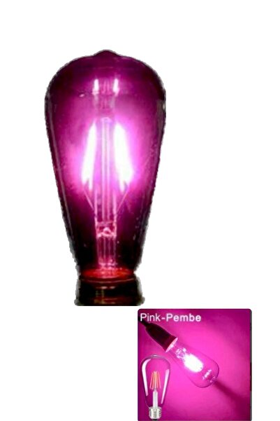 GAE 4 W PEMBE IŞIK 4 FLAMANLI RUSTİK E27 DUY LED AMPÜL RENKLİ 1 ADET