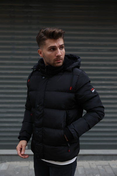 3MODA Ανδρικό πουπουλένιο παλτό με γούνα