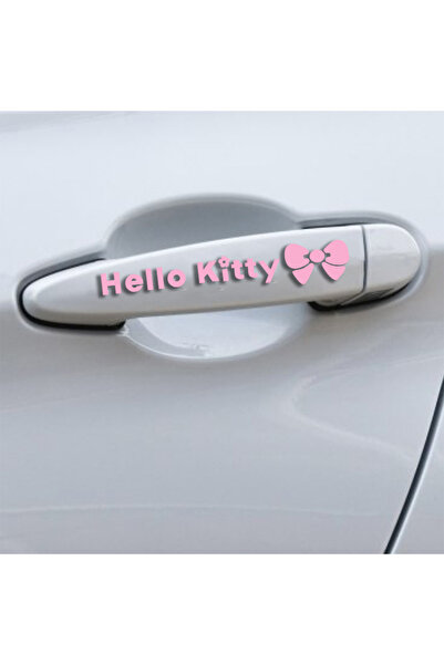 BENİMSER REKLAM 4 Adet Set Sevimli Hello Kitty Kapı Kolu Oto Araba Aksesuar S...