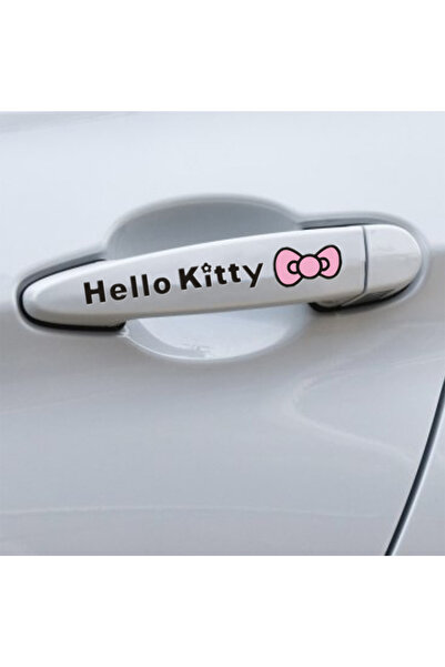 BENİMSER REKLAM 4 Adet Set Sevimli Hello Kitty Kapı Kolu Oto Araba Aksesuar S...