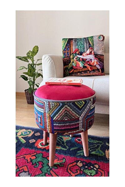 Kargolagelsin Etnik Mor Desenli Otantik Puf Koltuk