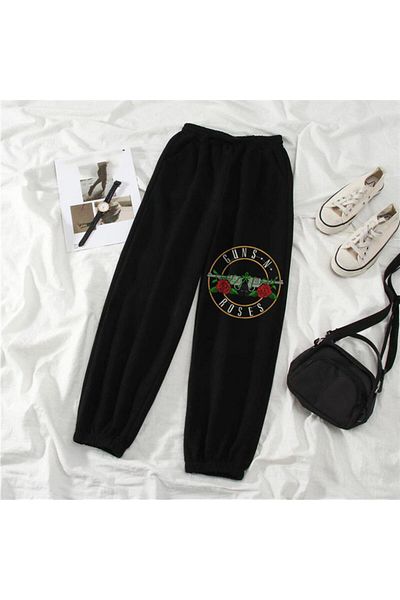 Touz Rock Series Guns N Roses Printed Oversize Unisex Μαύρο Φούτερ