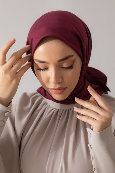 Silk Home Eșarfă din twill simplu - Cherry Rotten
