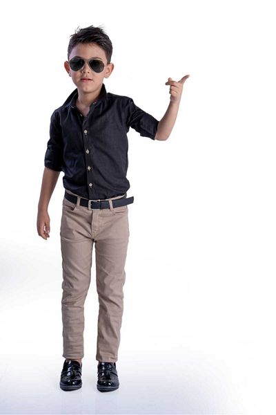 renkli diyar BOY'S BOTTOM TOP SET LONG SLEEVE SHIRT PANT AND BELT SET