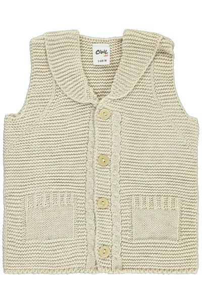 Civil Baby Baby Boy Knitwear Vest 3-18 Months Beige