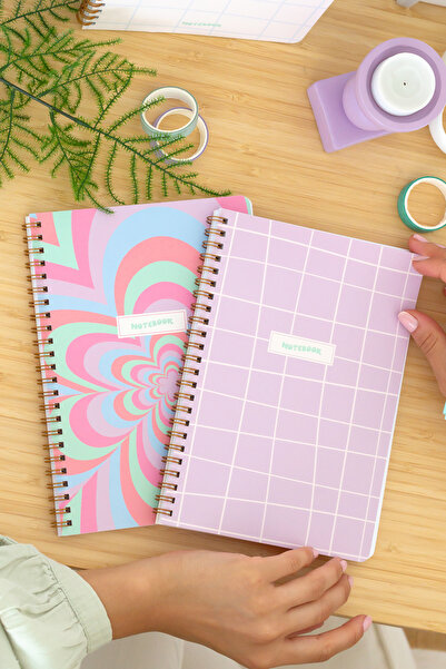 Matt Notebook A5 Spiralli Okul Defteri 80 yaprak 4'lü Set - Çizgili 099RSERI