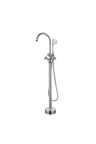İSAOĞLU YAPI Bathtub Faucet Jacuzzi Faucet Silver Color Brass Material Vintage Design Faucet