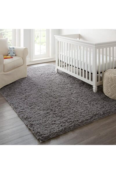 SARAZ HALI Μαλακό χαλί Anthracite Long Hair - Runner με αντιολισθητική βάση και πλενόμενο