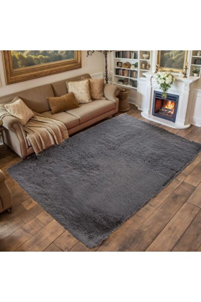 SARAZ HALI Μαλακό χαλί Anthracite Long Hair - Runner με αντιολισθητική βάση και πλενόμενο