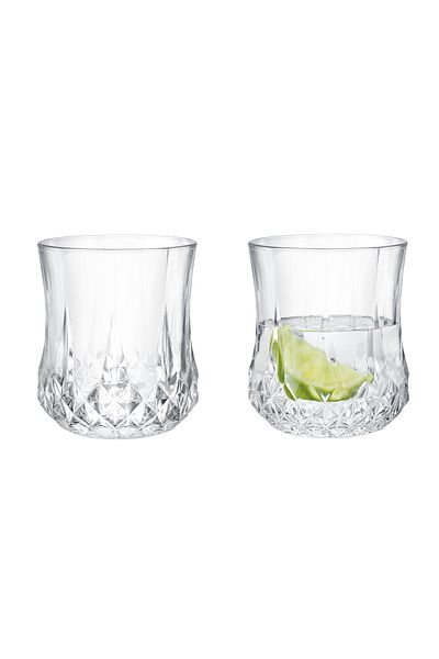 Madame Coco Audrey Glass Set of 4 White Water Glasses - 190 ml