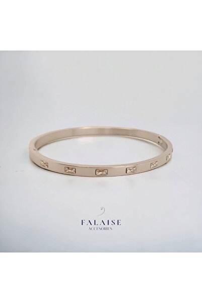 Falaise Accessories BAGET TAŞLI ÇELİK KELEPÇE BİLEKLİK
