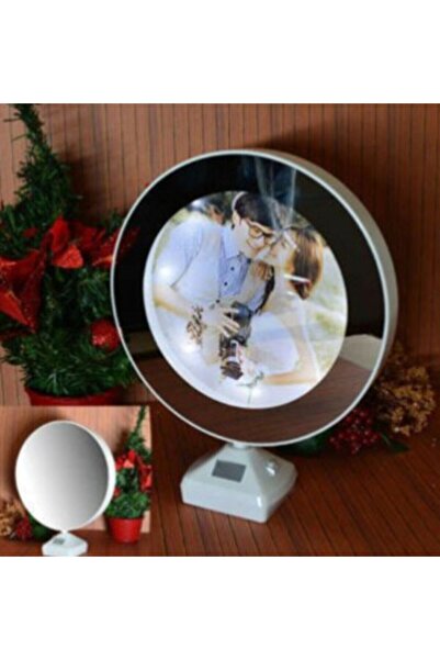 Genel Markalar Yuvarlak Led Işıklı Sihirli Ayna Dekoratif Fotoğraf Çerçevesi