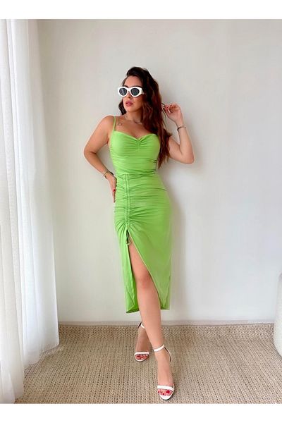 conconmoda Lami Slit Leather Dress