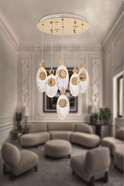 Eray Aydınlatma 1203-5+1 6 Li Sarı Led Avize