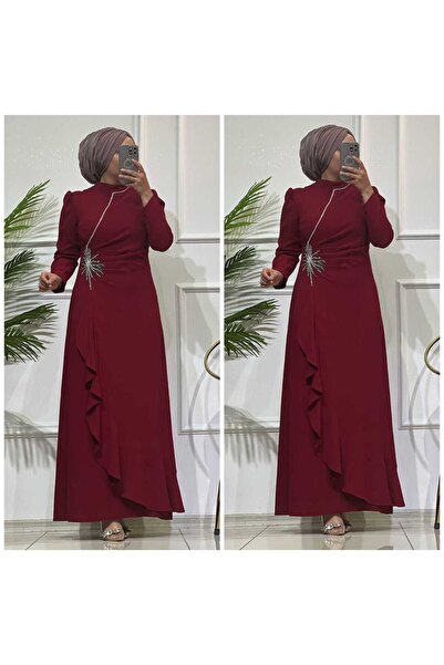 masalabiyem KIRMIZI YILDIZ TAŞLI ABİYE