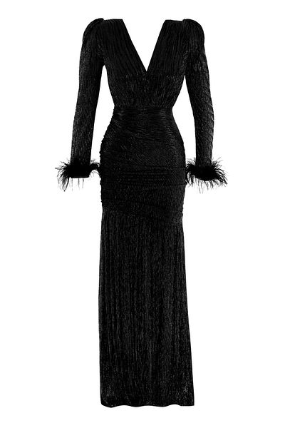 Keikei Plus Size Black Moonlight Long Sleeve Dress