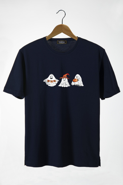 Terapi Men Унісекс Синій з принтом на Хелловін Оверсайз бавовняна футболка з ...