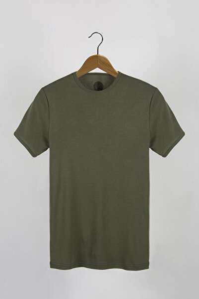 Terapi Men Ανδρικό μπλουζάκι χακί με λαιμόκοψη ποδηλάτου, στενή εφαρμογή, βασ...