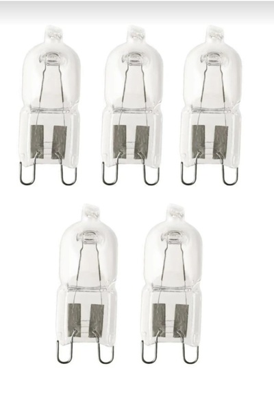 Diplomat 5'Li Paket 40w Sarı ışık G9 Duylu Halogen Light Klasik Şeffaf Kapsül Ampul