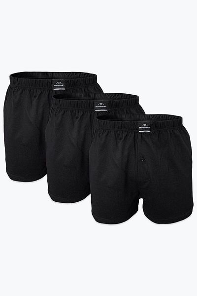 Malabadi Ανδρικό μαύρο πακέτο 3 Wide Fit Plus Size Boxer 100% Cotton King Size 3m024