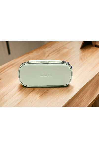 SEYFİKİRTASİYE Husă ovală pentru creion cu fermoar PIELE CULOARE VERDE MINT