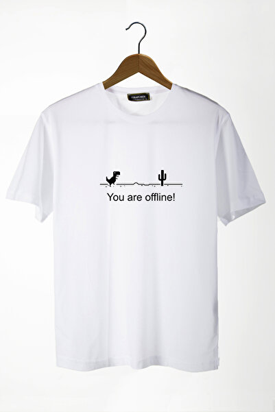 Terapi Men Unisex Λευκό T-Shirt με στάμπα Dragon στο μπροστινό μέρος, με λαιμ...