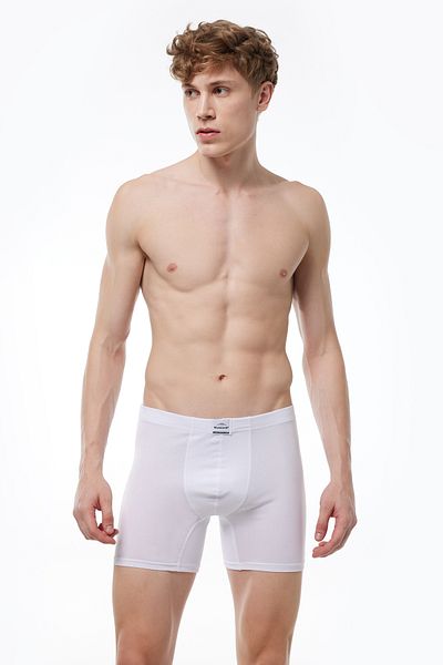 Malabadi Ανδρικό λευκό 2 πακέτο Cotton Elastane Long Boxer 073