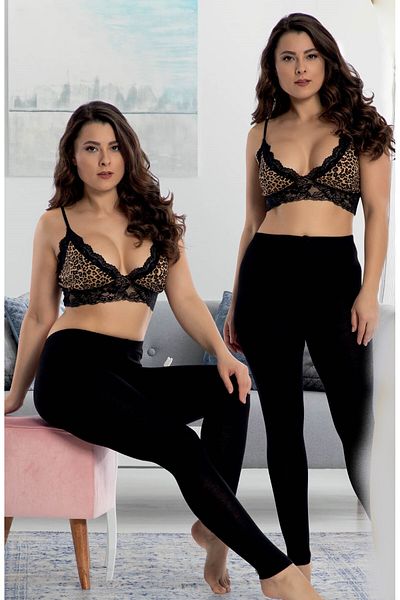 JENİKA Set de pijamale bustieră din 2 piese pentru femei