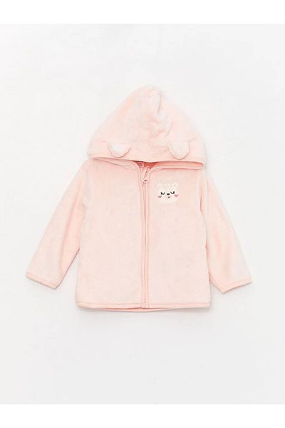 LC Waikiki LCW baby Hooded Long Sleeve Baby Girl Zippered Sweatshirt and Pants 2-pack