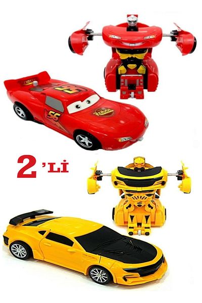 Hyd مجموعة سيارات Lightning Mcqueen Bumblebee Transformers Toy Robot القابلة للتحويل من سيارات السحب والمزدوجة