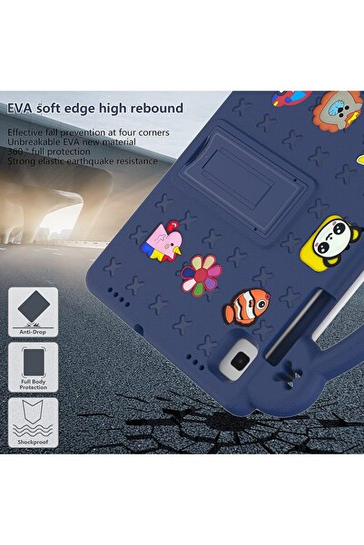 m.tk moveteck Samsung Galaxy Tab A8 Sm-T290 Kılıf Çocuklar için Eğlenceli Askılı Standlı Sevimli Nemo Karikatürlü