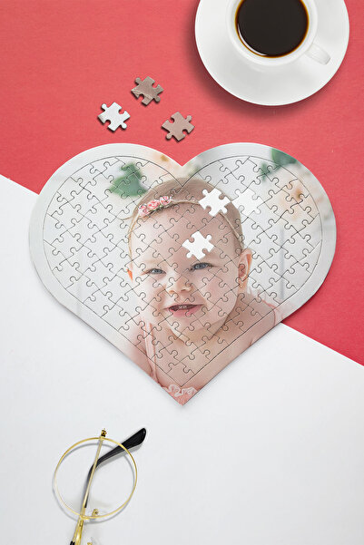 HediyeLabs Kişiye Özel Kalpli Fotoğraflı Yapboz Puzzle - 97 Parça A3 Resimli ...