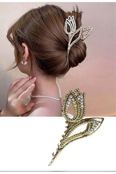 TREND Gold Color Tulip Figured Pearl Latch Buckle