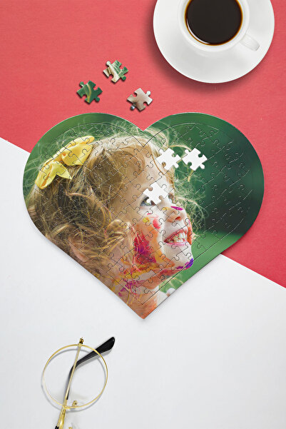 HediyeLabs Kişiye Özel Kalpli Fotoğraflı Yapboz Puzzle - 97 Parça A3 Resimli ...