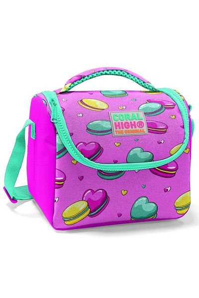 Coral High Cutie de prânz pentru școală Macaron roz pentru fete - izolată termic