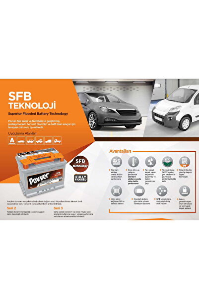 Povver Akü 12v60ah Povver Akü 540EN