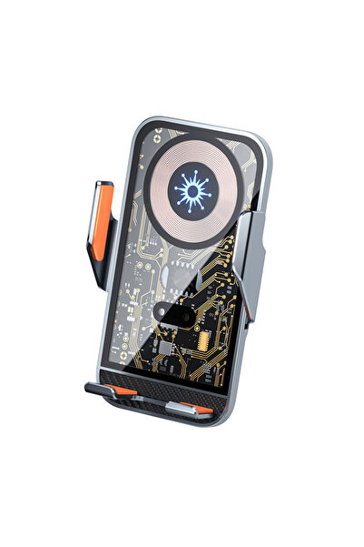 Ally C10 15W Hızlı Şarj Şeffaf Otomatik Araç İçi Telefon Tutucu GÜMÜŞ