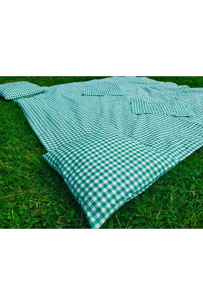 Angels' Collection Green Gingham Cover Single - 170*170 For Picnic Set