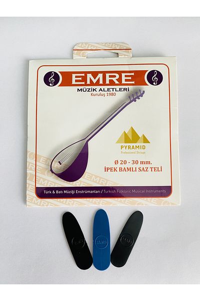 GMC MUSIC STORE Emre 0.20 mm Pyramid - Silk Bamlı Long Neck Binding Wire + Plectrum Gift