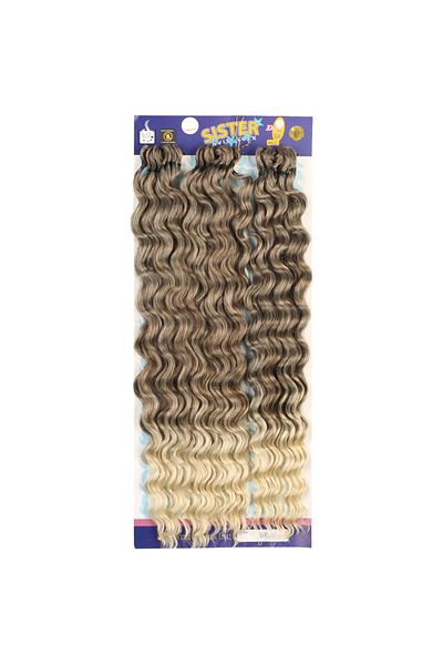 KONAK PERUK Afro Wave Sister Hair - Ashy Brown/Platinum Ombreli, Model 8-613