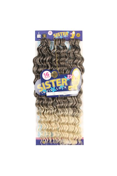 KONAK PERUK Afro Wave Sister Hair - Brown/Platinum Ombreli 4-613