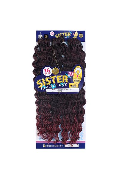 KONAK PERUK Afro Sister Wave - Hair Black and Red Ombreli, 1B/BG