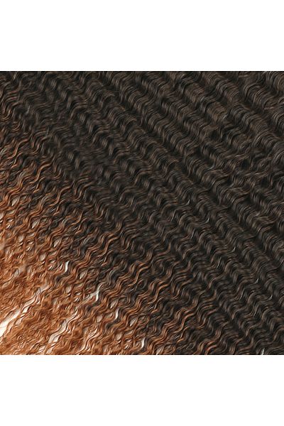 KONAK PERUK Russian Afro Wave Hair - Black / Copper Ombreli