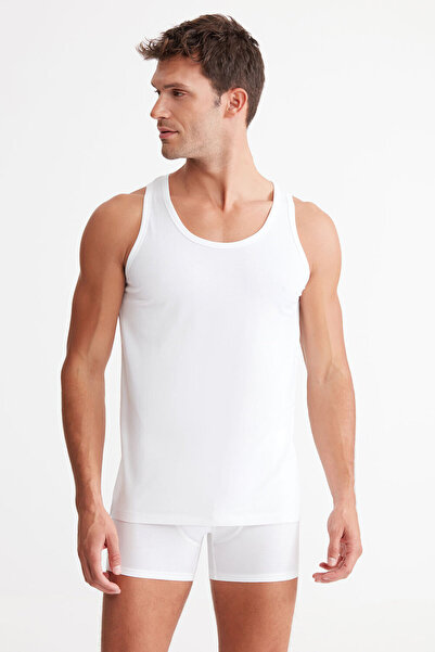 Sedef Yıldızı Sedef Yıldız 1001 Men's Strappy Tank Top White