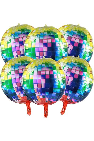 Parti Dünyası Renkli Disco Topu Şekilli Folyo Balon
